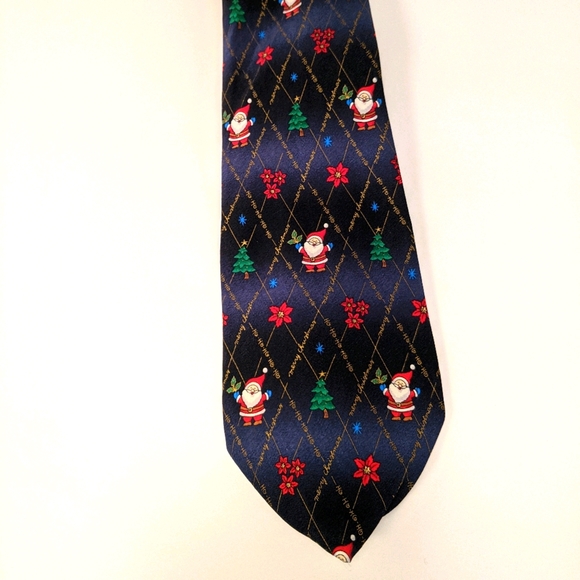 Hallmark Licensed Silk Christmas Santa Tie Ho Ho - Picture 4 of 7